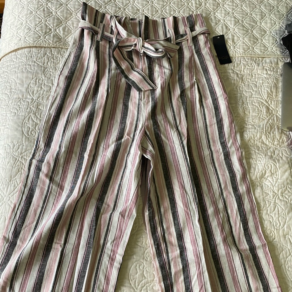 NWT Rachel Roy Wide Leg Linen Trousers - Picture 2 of 5